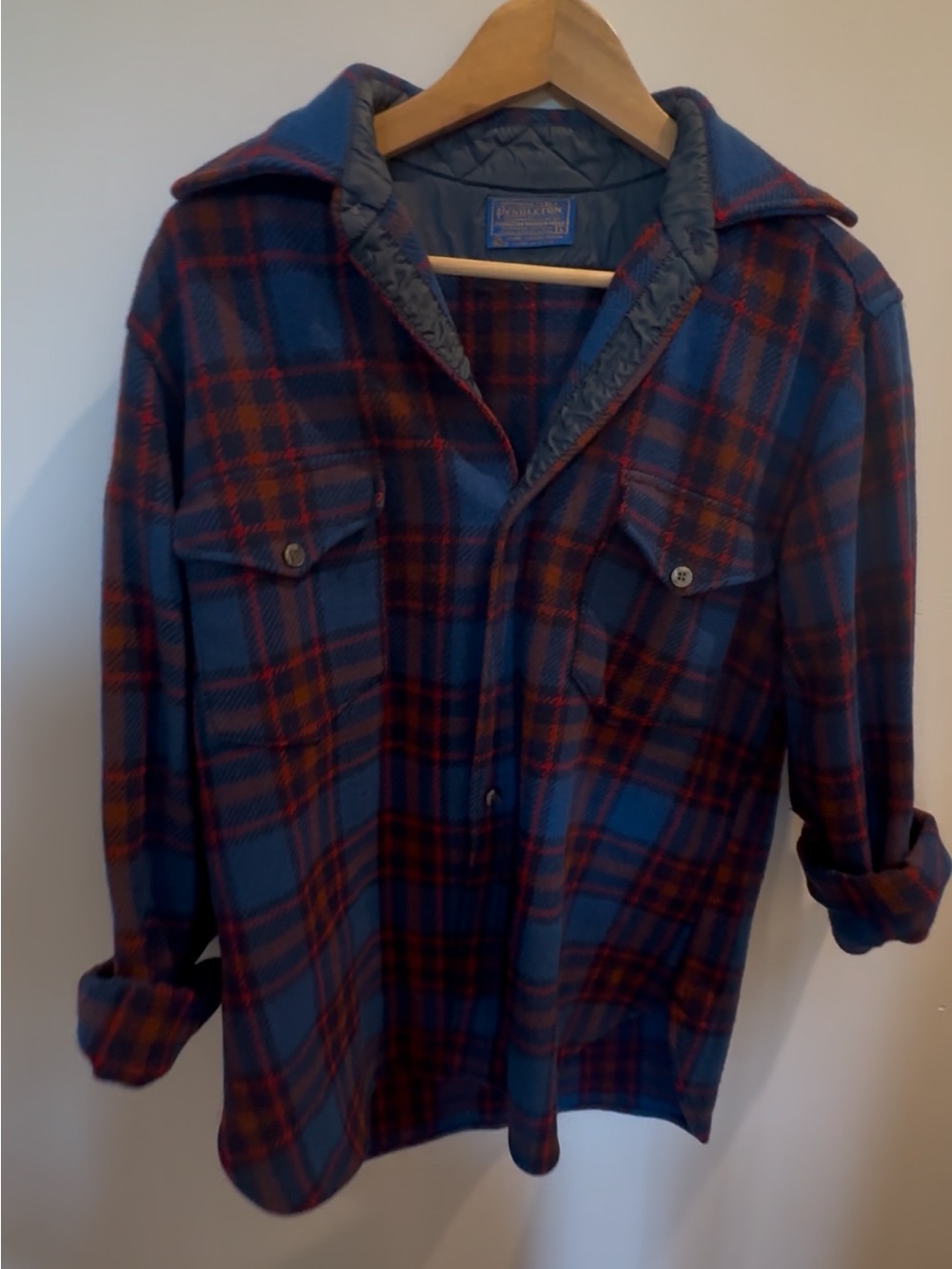 Pendleton Blue & Red Plaid Lightweight Shirt Jacket